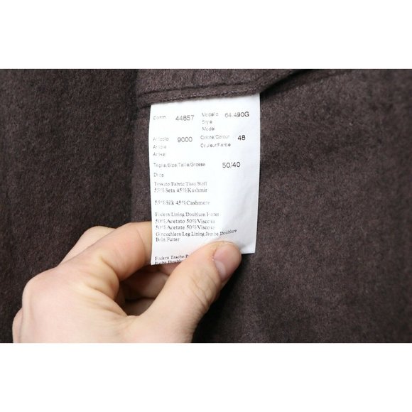 Phineas Cole 3 Button Silk Cashmere Double Vent Sport Coat Jacket Brown - Picture 5 of 10